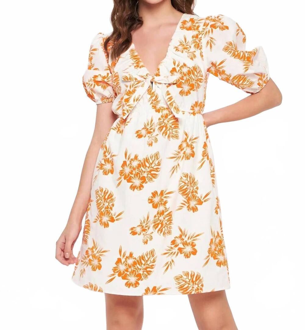 NEW SIM & SAM sunlit ivy mini dress in white